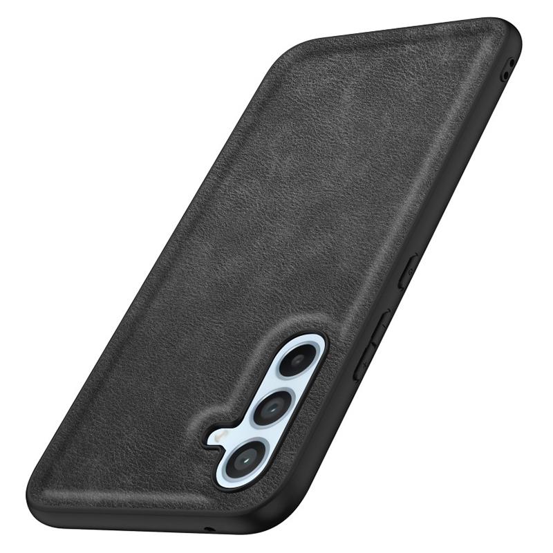 

Для Samsung Galaxy A54 5G Чехол для телефона с ретро-текстурой, Покрытый ПУ кожей чехол для телефона из ТПУ Black