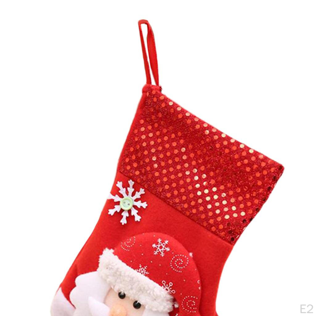 Embroidered Sequin Christmas Stocking Decorative Pendant Ornament