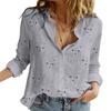 2023 European & American Women's Casual Loose Long Sleeve Cotton Linen Shirt - Solid Color