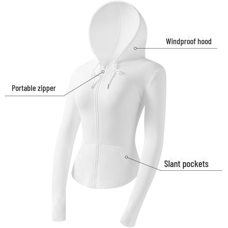 Plus Size Women's Quick-Drying Yoga Jacket - Flesh-Covering, Long-Sleeved Sportswear for Spring and Summer Running & Fitness