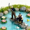 Artistic 1/64 Scale Miniature Fishing Figure Resin Attractive Mini Fishing Scene Resin Ornament for Decorative Use Gift