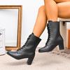 Thigh Boots Heightened Lace-Up New 2025 High-Heeled British Mid-Thigh Boots
