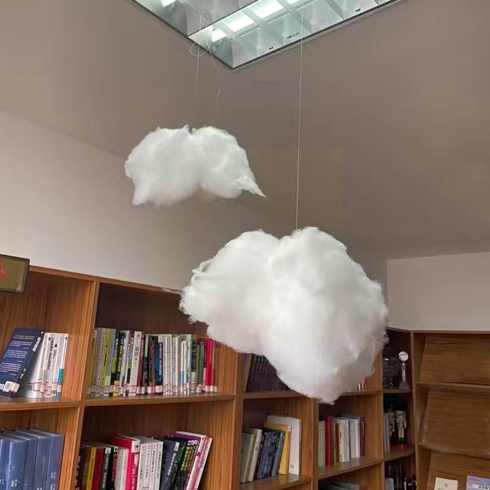 Artificial White Cotton Cloud Wedding Background Decoration Room Party Birthday Christmas Diy Living Props Hanging Decorati Q9R3