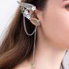 Left Ear Right Ear Crystal Elf Ear Clip Elf Ear Long Tassel Earrings Cute Wings Ear Cuff Decoration