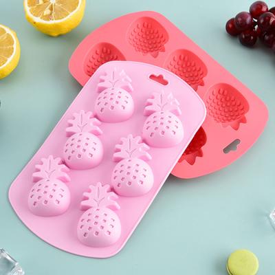 6-Fächer Obst Silikon Süßigkeitenform Einfach zu bedienen Antihaft Eiswürfelform Spülmaschinenfest Lebensmittelqualität Schokolade Hartbonbon Backform
