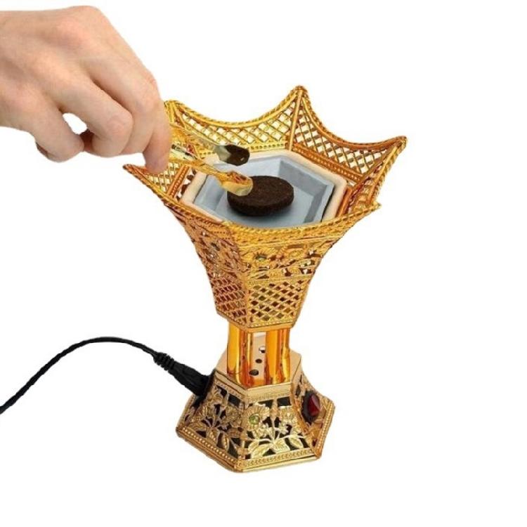 Elegantní arabské elektrické kadidelnice Zlatá povrchová úprava Zlepšuje atmosféru domova Vysoké teploty