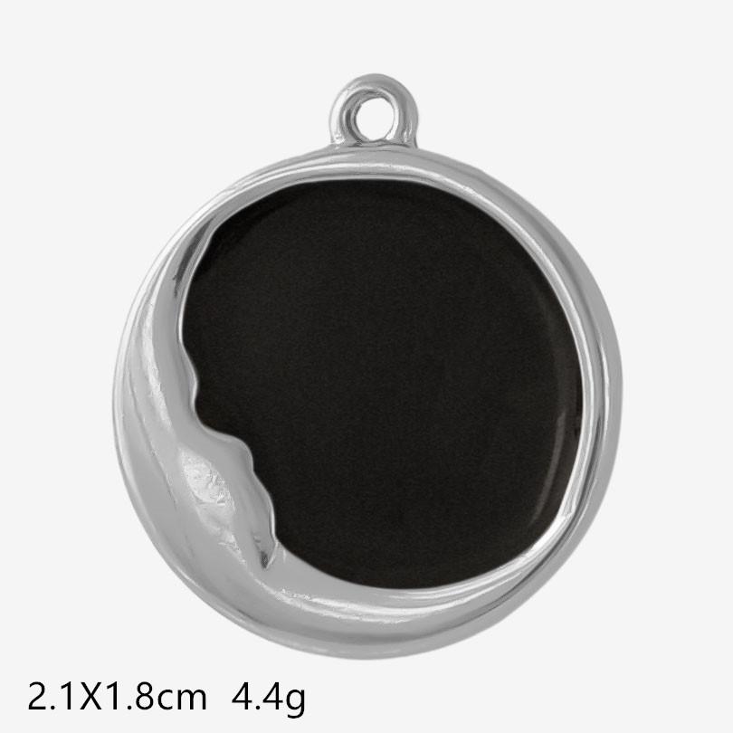 6pcs Punk Dark Black Stainless Steel Enamel Charms For Jewelry Making Supplies Sun Heart Cross Ocean Animal Pendant DIY Pendants