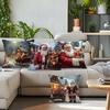 Santa Claus Cushion Pillowcase Printed Polyester 45X45Cm Throw Pillowcover Decorative Sofa Cushion Pillowslip Home Decor