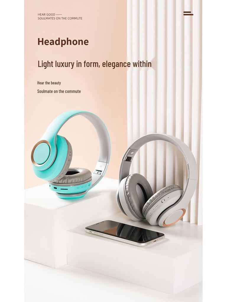 Head-mounted Bluetooth Wireless Headphones with Large Earcups, Retractable Metal Design, Matte Finish, New Private Mold
