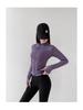 Women's Velvet Plus Long Sleeve Fitness Jacket - Slimming Stand Collar Yoga Top