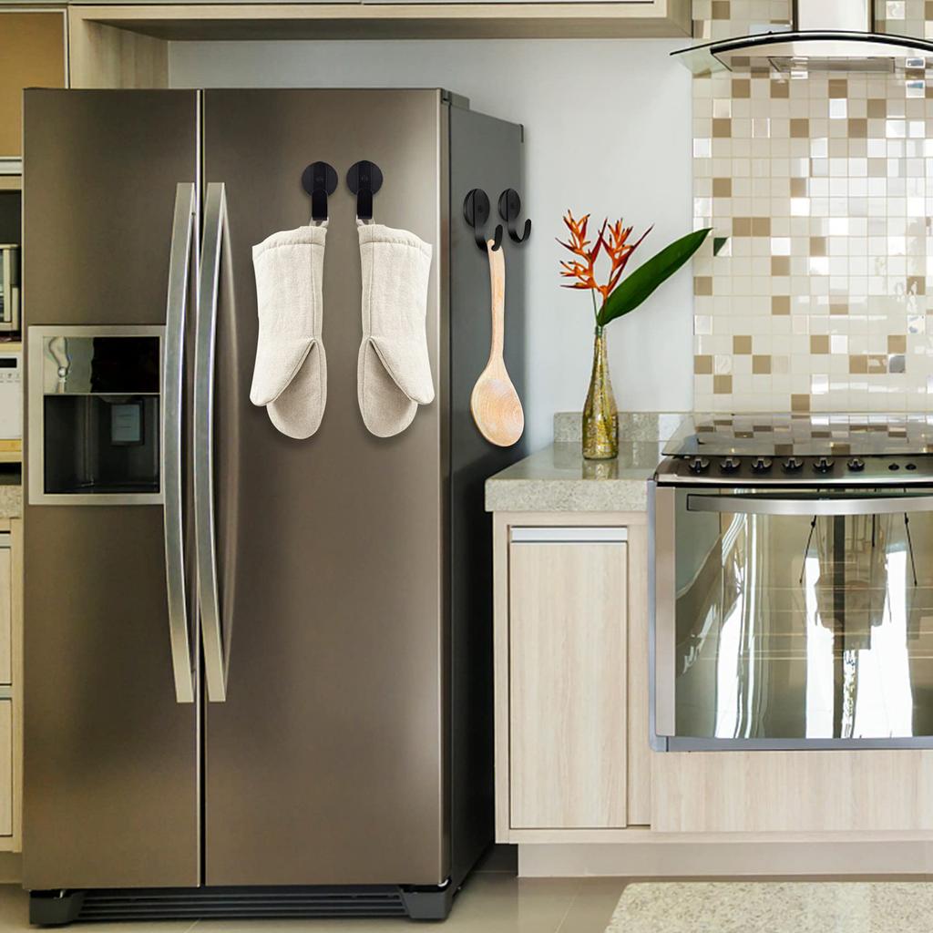 1/2/4 szt. Mocne Haki Magnetyczne Heavy Duty lodówka Drzwi Wejściowe Wieszak na Przybory Kuchenne do Biura Garażu Szopy Szafki Gimnastycznej Czarny Biały