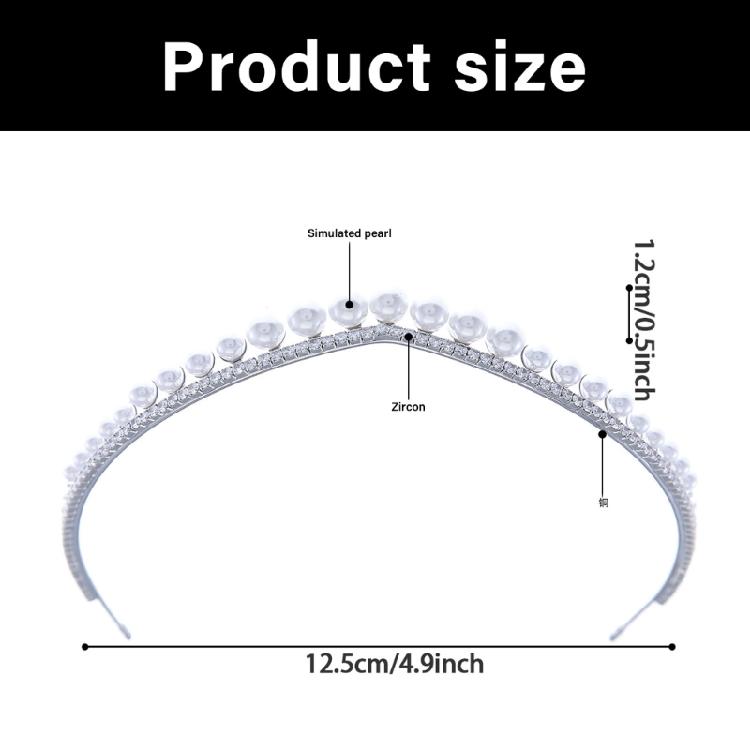 Elegant Pearls Crystals Headband for Formal Event Wedding Reception Hair Ornament With Secure Fit