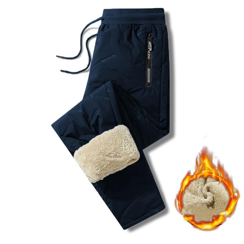 Autumn Winter Running Pant Cashmere Thicken Fleece Windproof Sweatpants Men Joggers Cotton Warm Pants Male Waterproof Thermal Trousers