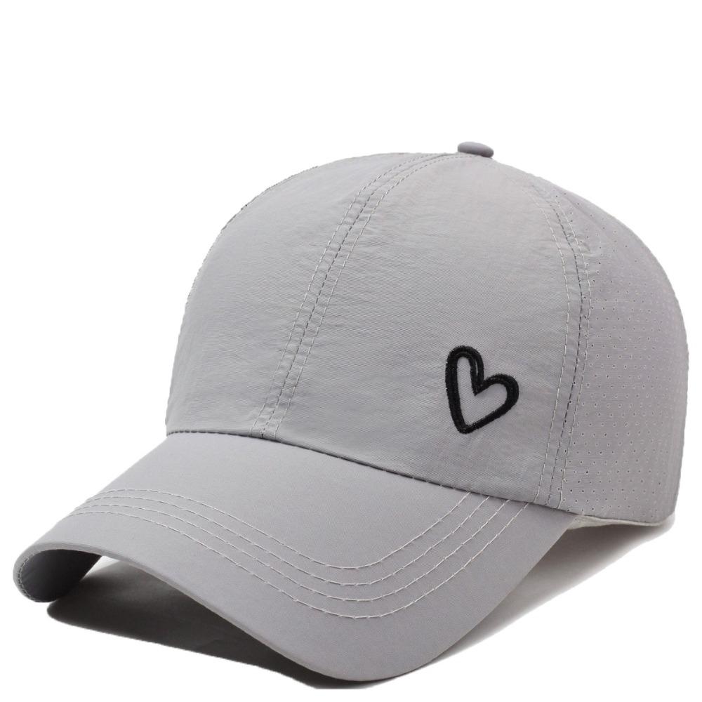 Love Heart Sunshade Sun Hat Adjustable Snapback Hat Simple Ponytail Baseball Cap  Camping