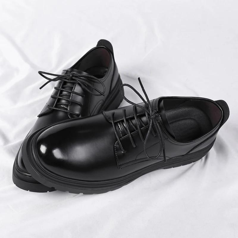Fashion New Arrival Mens Leather Oxford Shoes Thick Bottom Casual Shoes British Style Male Business Shoes Formal Dress Footwear Sneakers
