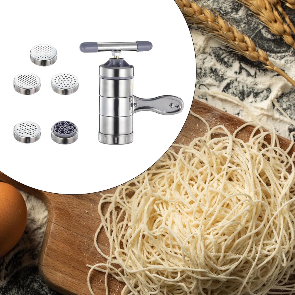 Pasta Maker Handheld Spaghetti Stainless Steel Lasagna Multipurpose Manual with Pasta Shapes Gadget Ramen Noodle Press Machine