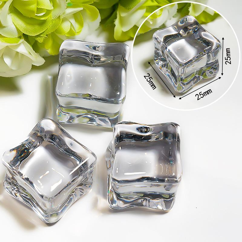 

Прозорі штучні кубики льоду для декору бару та фотографії 1 Pound/Pack