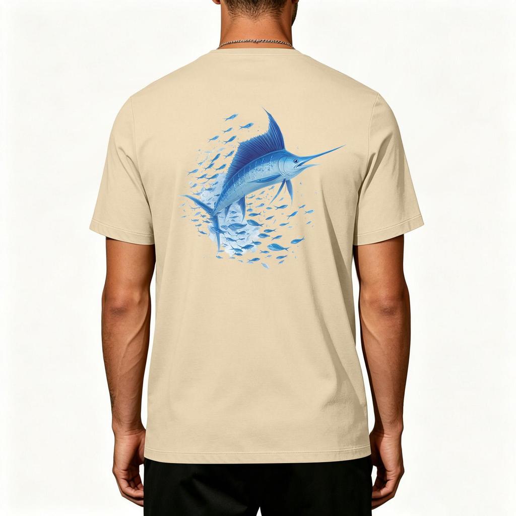 Men's 50 Plus Sun Stretch Short Sleeve T Shirt for Outdoor Fishing and Sports Activities