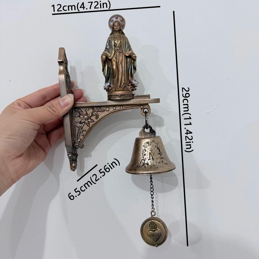 Metallglocke Unsere Liebe Frau von der Gnade Wandglocke Antike Figur Hängende Glocke Medaille Türklingel Heimdekoration