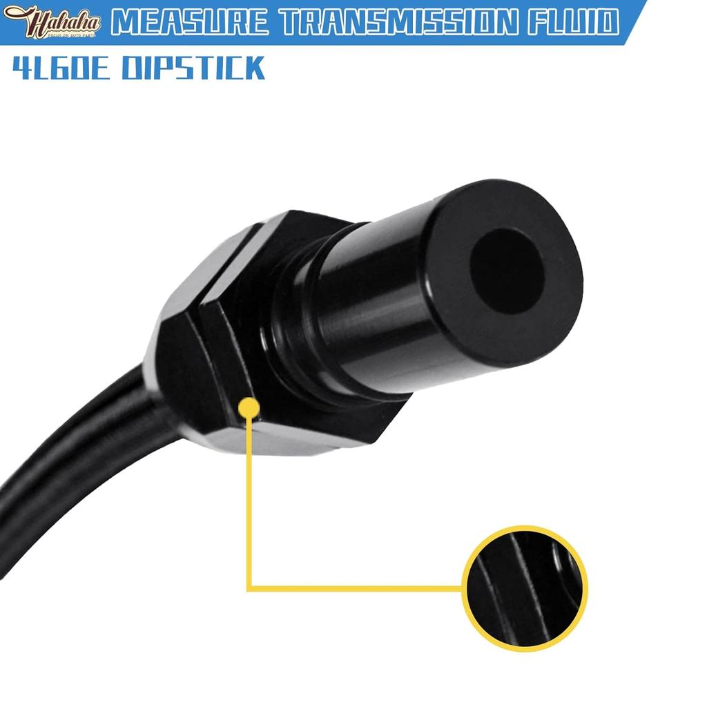 HAHAHA 700R4 4L60E 4L80E Trans Flexable Stainless Braided Hose Dipstick Compatible With GM,Chevy Black