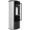 Wood Burning Steel Stove KRATKI ERIK Ø 150 5,5 kW Decorative Ceramics WHITE NATURAL