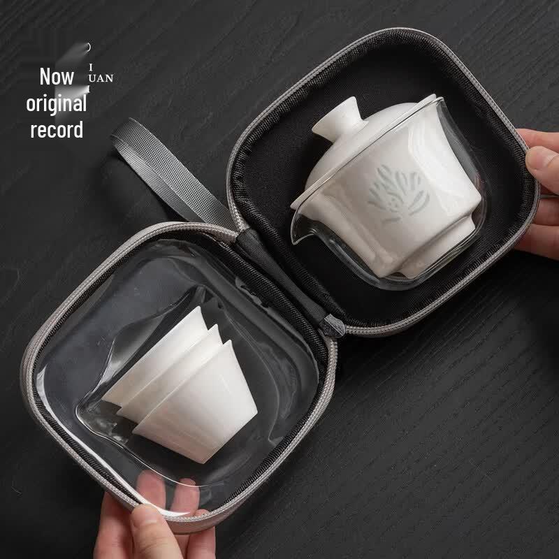 Xiyuanji Mutton Fat Jade Porcelain Travel Tea Set