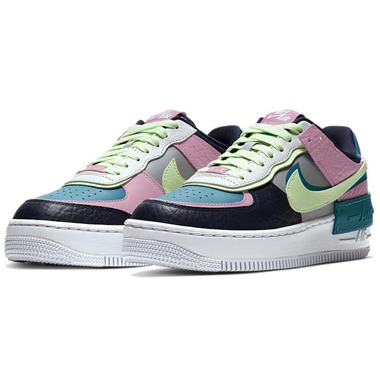 New Nike Air Force 1 Low Shadow Barely Volt Oracle Aqua Women's CK3172-001