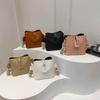 Textured Pu Bucket Bag Women'S Bag Retro Solid Color Shoulder Bag Versatile Messenger Bag