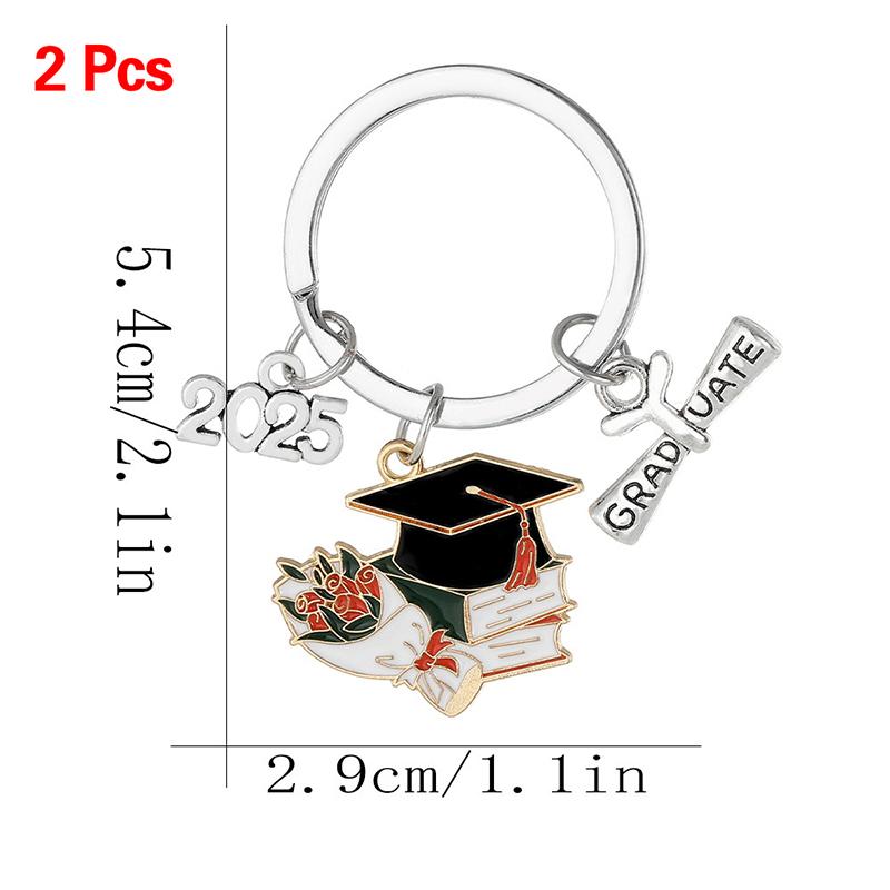 2/10 Pièces Porte-clés Cérémonie de Remise de Diplômes Mignon Créatif Chapeau de Diplômé Livre Robe Pendentif Porte-clés Cadeau Commémoratif Cérémonie de Remise de Diplômes