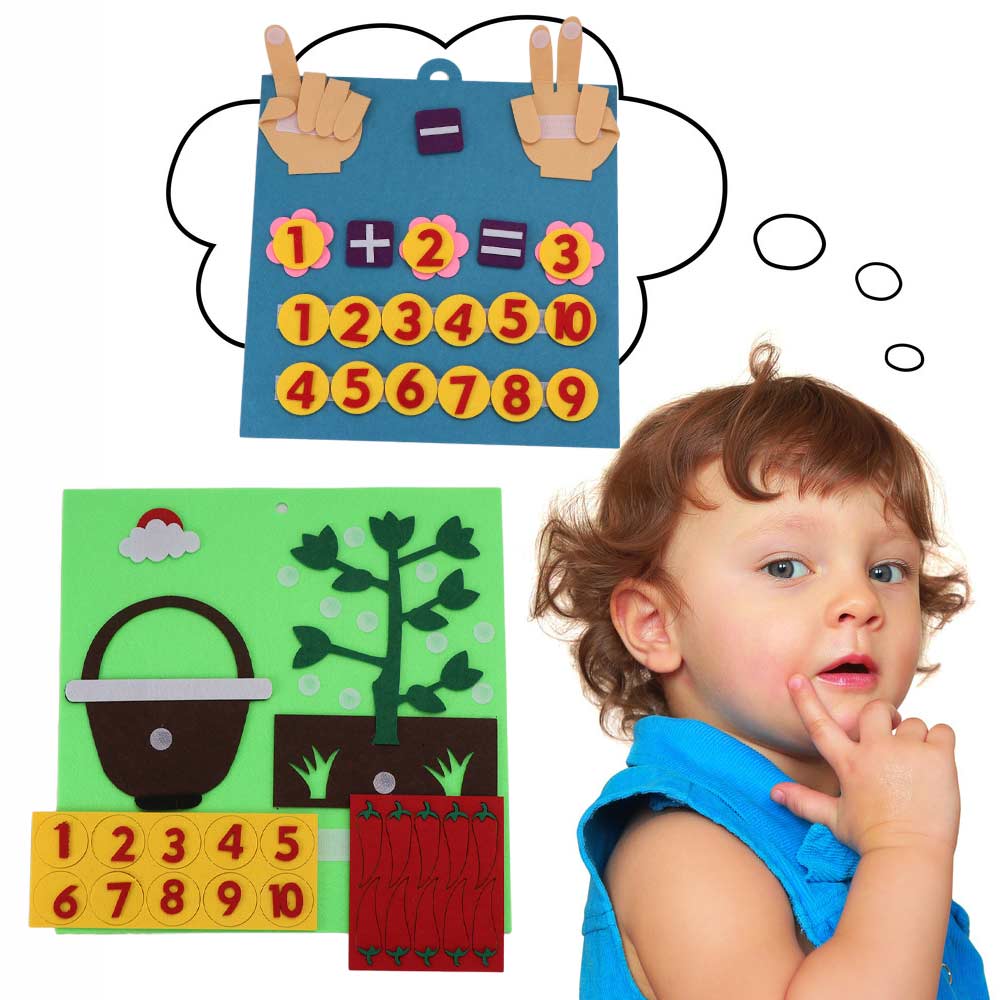 Mathe-Brett Filz Mathe-Spielzeug Kinder Finger Zahlen Spielzeug Montessori Spielzeug Kinder Frühpädagogisches Spielzeug