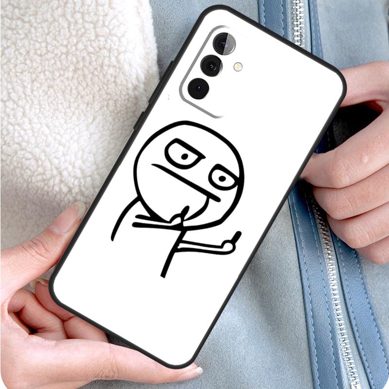 Funny Man Middle Finger Phone Case For Samsung Galaxy A34 A54 A14 A53 A33 A13 A12 A32 A52 A15 A25 A35 A55 A71 A51