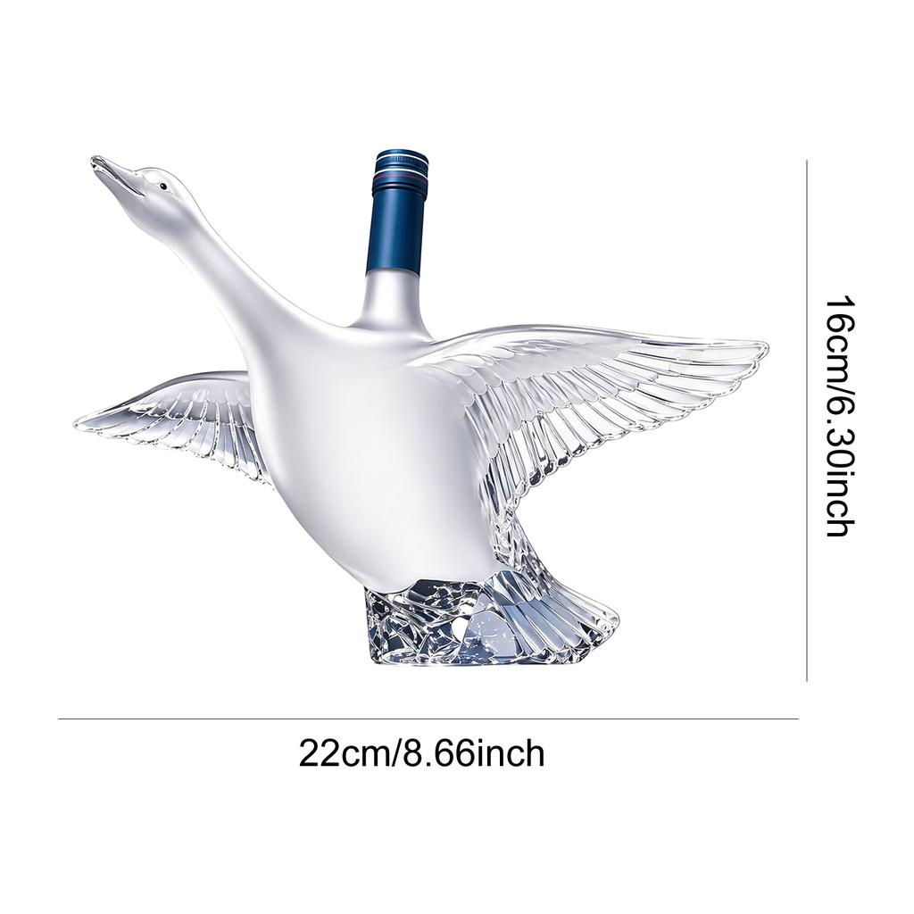 350ml Goose Glass Whiskey Decanter with Stopper Art Vodka Wine Dispenser Creative Glass Wine Bottle for Bar Home Decoration