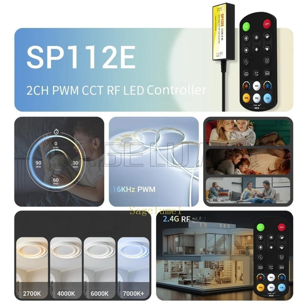 SP111E/SP112E/SP113E/SP114E/SP115E PWM RF LED Controller 2.4G RF Remote RE1 RE2 RE3 RE4 For Single Color CCT RGB RGBW RGBCCT LED
