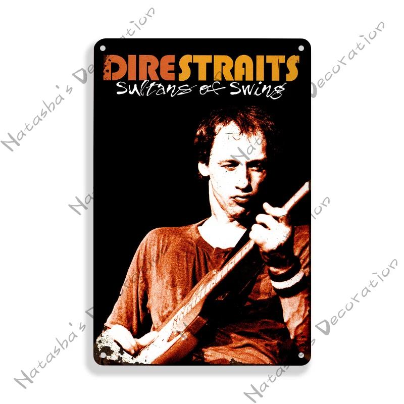 

Rock Band Metal Plate DIRE STRAITS Band Decorative Plate Metal Tin Sign Vintage Metal Plaque Bar Club Signs Wall Decor 20x30cm（7.8x11.8inch）