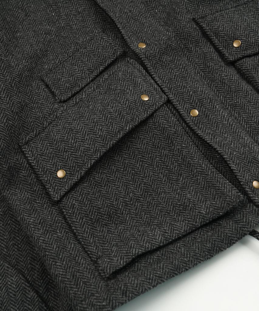 FRIZMWORKS Herringbone Wool Hunting Jacket _ Gray Black