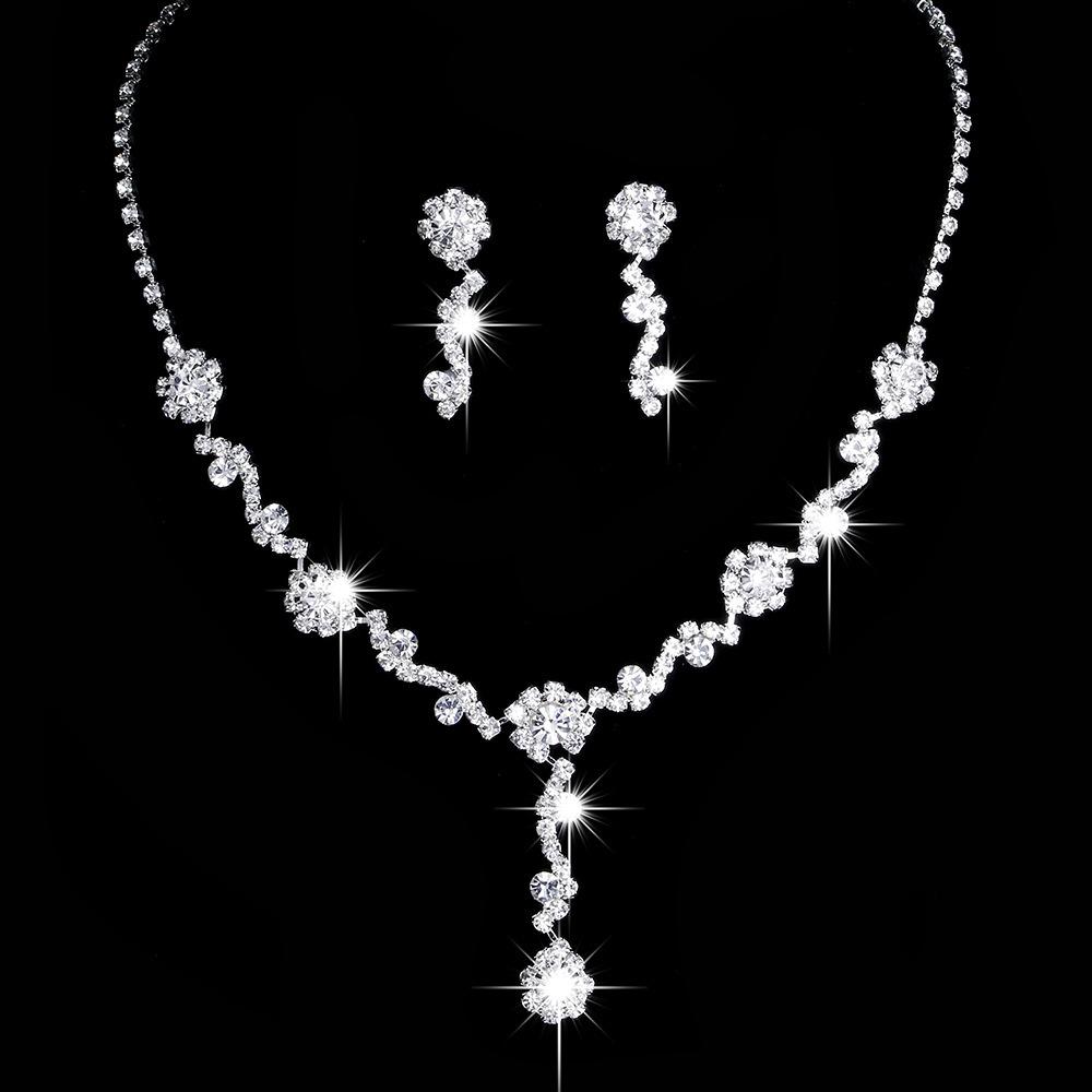 Luxury High-End Sparkling Rhinestone Necklace, Women'S Versatile Two-Piece Necklace