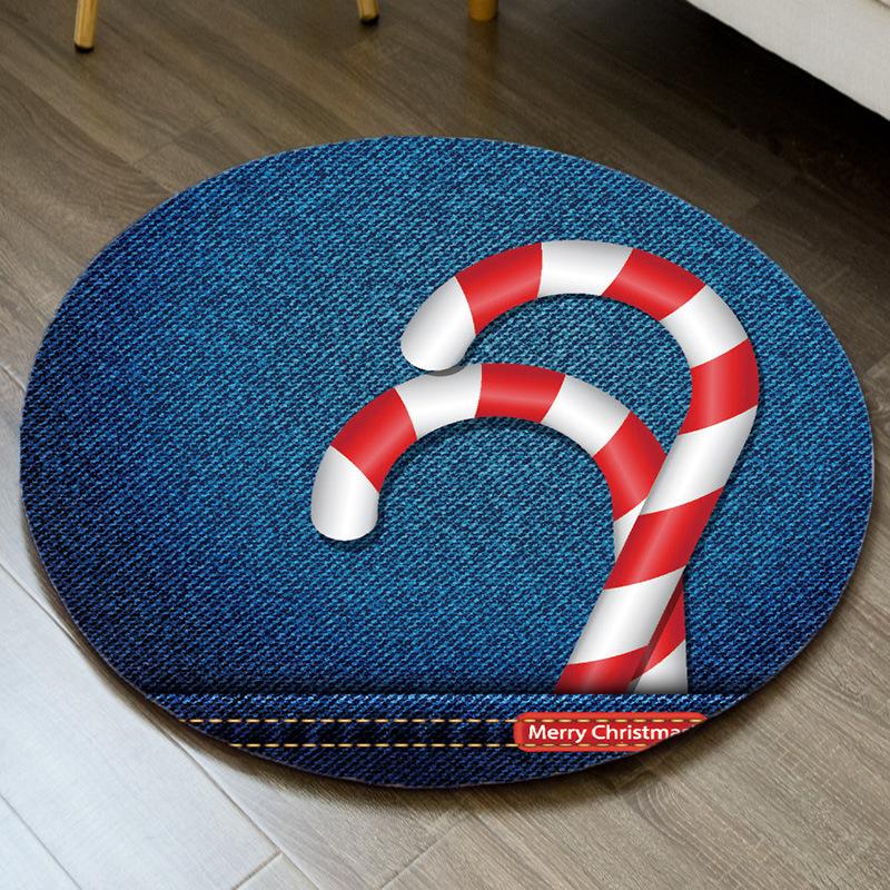 Weihnachten Rundteppich Schlafzimmer Wohnzimmer Garderobe mit Teppich Sofa Kante Gaming Stuhl Rutschfeste Matte Weihnachtsgeschenk