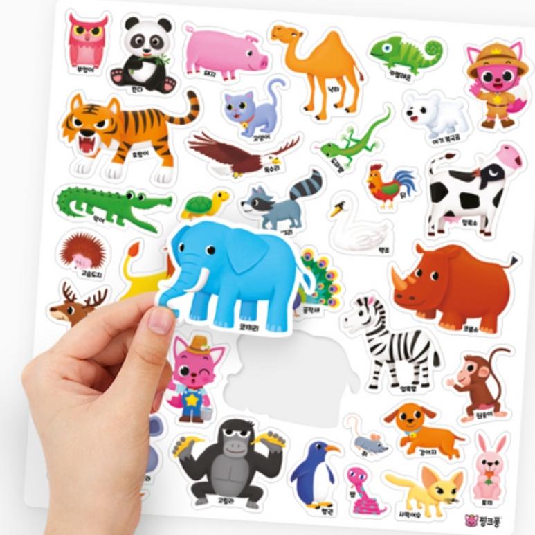 PINKFONG Soft Sticker Bag - (Animal Adventure / Dinosaur World / Supermarket Pretend Play)