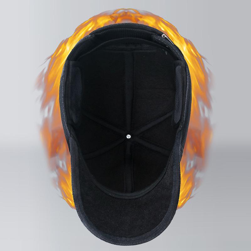 Men's Winter Warm Cap Middle-aged And Elderly Windproof Coldproof Cap Ear Protection Cap Velvet Thick Baseball Cap