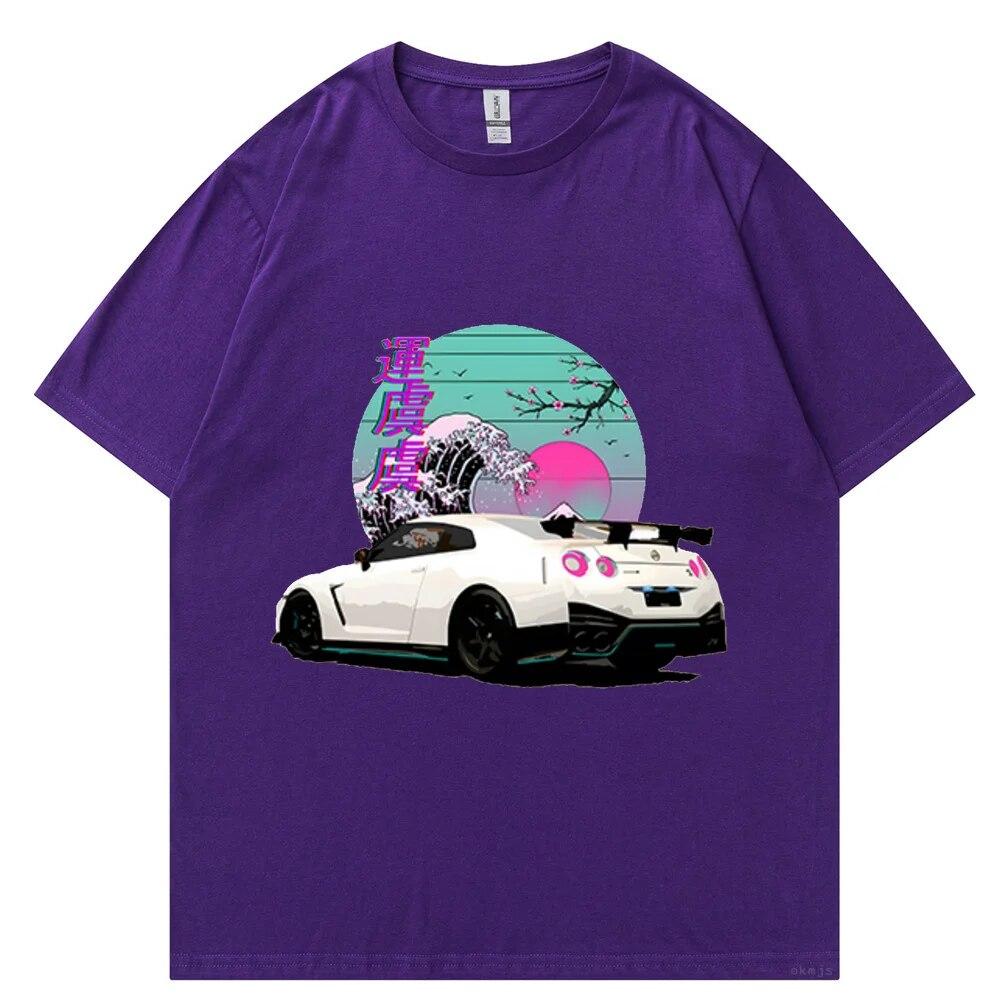 Initial D T-shirts Oversize Unisex T Shirt Summer Unisex Hip Hop Funny GTR Vaporwave JDM Car Print Harajuku Tshirt Casual Tops Tee