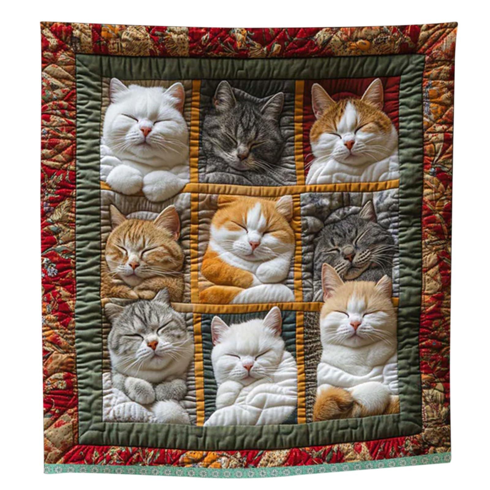 Cat Throw Blanket Warm Cat Flannel Fleece Sofa Blanket Flannel Fleece Blankets for Women Bed Single Bedroom Living Rooms Couch
