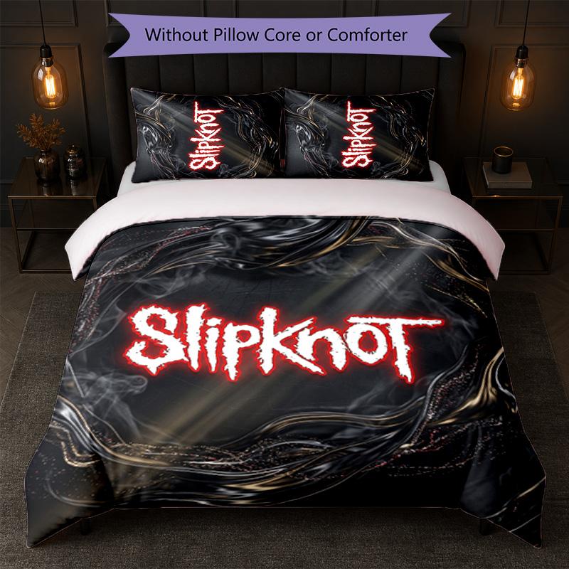 Set Biancheria da Letto 3 Pezzi con Stampa Slipknot Copripiumino con Due Federe Biancheria da Letto Morbida per Camera da Letto Domestica