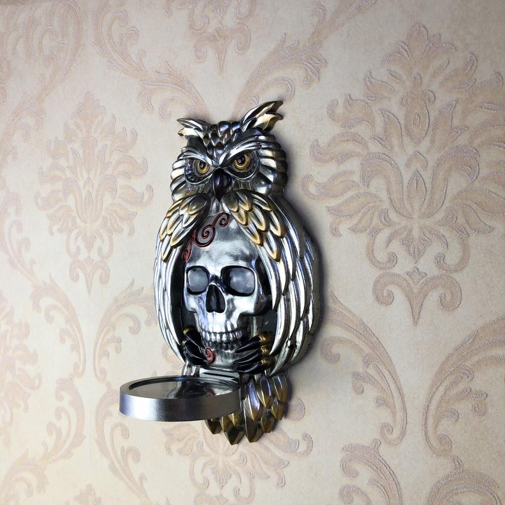 Moldes para candelabros con forma de búho y calavera, decoración creativa de pared, moldes de silicona para candelabros para hacer candelabros de bricolaje