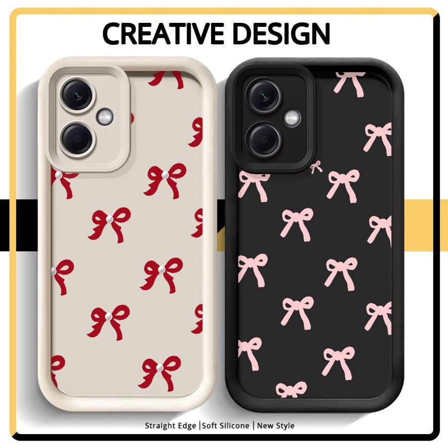 Fashionable Red Pink Bow Case for Xiaomi Redmi Note 14 Pro Plus 10 Note 13 A1 A2 A3 A4 11s 13C 14C 12s 12 12C 11 Phone Cover