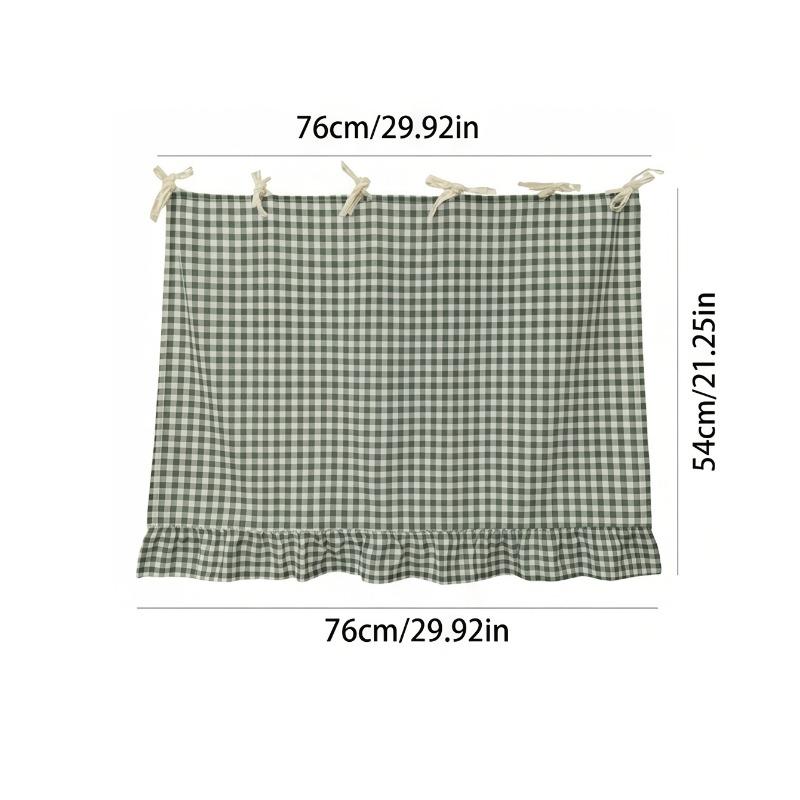1pc Country-Style Oven Curtain—Tie-Back Crochet Lace Sheer Stripes Suitable for In Front of The Stove and Dishwasher