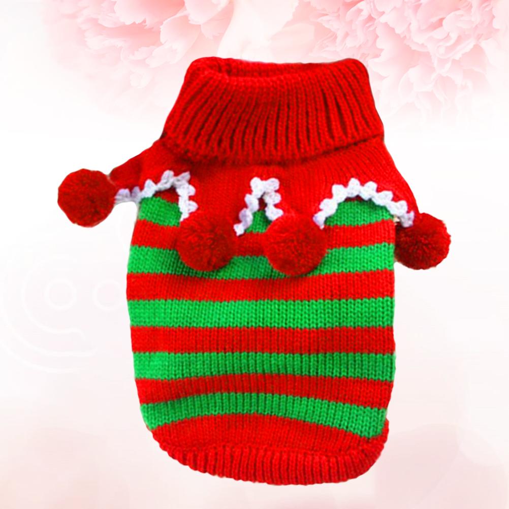 Dog Sweater Pet Christmas Thickened Warm Hoodie for Small Dogs Fashion Stripe Design Outdoor Activities Special Occasions Dog