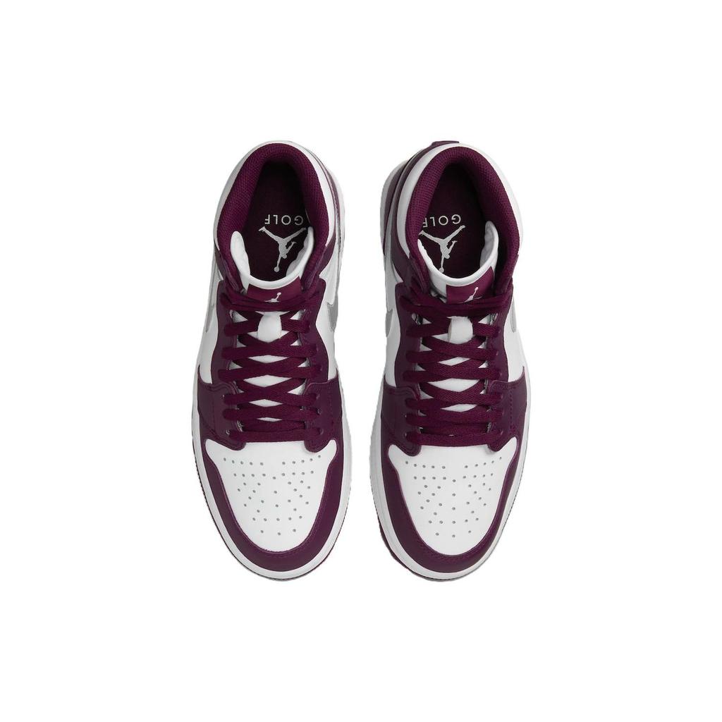 Zapatillas Unisex Air Jordan 1 High Golf Burdeos Rojo Blanco Plata Metálico DQ0660-103