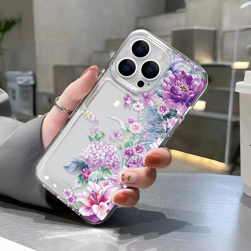Purple FLowes Phone Case Phone Protective Cover Phone Cases For iPhone 16 15 14 13 12 11 Pro Max 16E Cases Cover