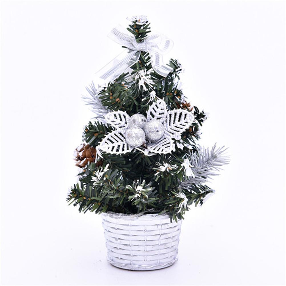 

2pcs 20Cm Exquisite Mini Christmas Tree Decor Silver Desktop Xmas Tree Holiday Party Home Decoration Gift For Adults other