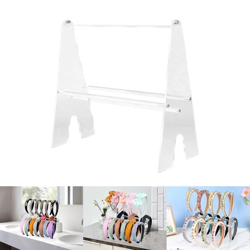 Fashionable Acrylics Hairband Holder Double Layer Headband Display Stand Home Accessory for Girls Women Organization